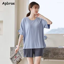 Women's Sleepwear Modal Woman Pajamas With Bra Pads Leisure Pijamas Cool Lady Nightwear Solid Pajama For Women High Quality