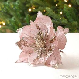 Christmas Decorations Champagne Christmas Flower New Simulation Pattern Red Layered Christmas Tree Decoration R231106