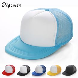 Flat Brim Mesh Cap Blank Candy color baseball hats Male Female Outside Net caps Hip Hop hats Adult Casual Peaked hat