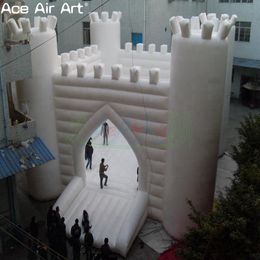 Unique White Inflatable Wedding Bouncy House Jumping Bouncer Holly Wedding Chapel for Large Outdoor Events