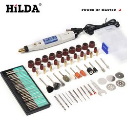 Electric Drill HILDA 18V Engraving Pen Mini Rotary tool With Grinding Accessories Set Multifunction 230406