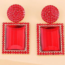 Dangle Earrings ZHINI Fashion Punk Crystal Drop For Women Bohemia Luxury Big Earring Statement Wedding Jewellery Gift