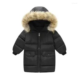 Down Coat Kid Children Padded Jacket Camouflage Fur Collar Removable Thick Warm Fashion