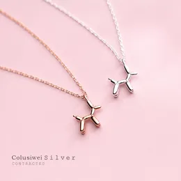 Pendants Colusiwei Authentic 925 Sterling Silver Lovely Balloon Puppy Dog Link Chain Pendant Necklace For Women Fashion Jewelry Girl Gift