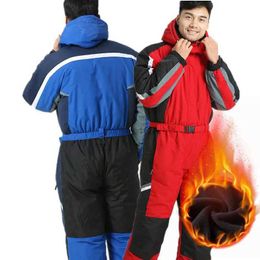 Other Sporting Goods One-Piece Men Ski Suit Waterproof Windproof Outdoor Sport Skiing Jackets And Pants Overalls Male Fleece Warm Snowboard Jumpsuit HKD231106