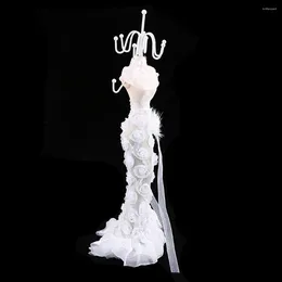Jewelry Pouches White Dress Stand Earrings Display Showcase Room Decorations