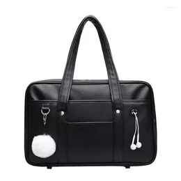 Evening Bags Japanese Uniform Bag One Shoulder PU Women's Simple Student Leisure Straddle College Handbag