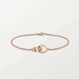 Designer Bracelet Titanium Steel Charm Bracelets Love for Women Girls Ladies Gift Jewellery Classic Design Double Loop Crossed 4W08