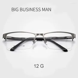 Sunglasses Frames Arrival Browline Frame Alloy Eyewear Men Business Style Half Rim Rectangle Spectacles With Spring Hinges