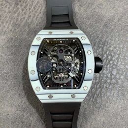 Richa Milles Ys Jb RM052-01 SUPERCLONE Active Tourbillon Watches Wristwatch Skull Designer blue Diamond Hollowed Automatic Mechanica Ceramic Montres de luxe