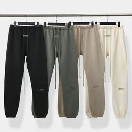 Nuovi pantaloni della tuta * Lettera floccata ESSESS a doppio filo sciolto più pantaloni della tuta casual in pile tendenza S-XL