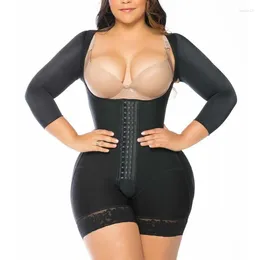 Women's Shapers Corset Thigh Trimmer Shapewear Hook And Eye Closure Breast Support Tummy Control Long Sleeve Triangle Bodysuit