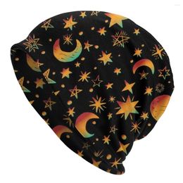 Berets Galaxy Space Bonnet Winter Warm Knitted Hat Women Men Celestial Moon And Stars Beanies Caps Adult Beanie Hats Outdoor Ski Cap