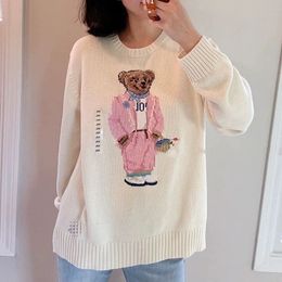 Designer Men's Women Fall Winter Wool jacquard boutique Graffiti crew neck cartoon long sleeve hoodie Youth plus size knitted top casual bear sweater