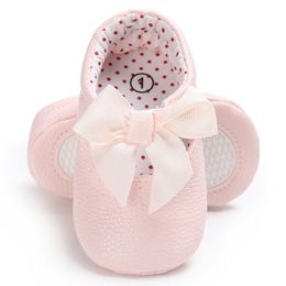 First Walkers Infant Toddler Baby Boys Girls Leather Sole Anti-slip Prewalkers Bowknow Shoes Princess Slip Into Pink White Gold 0-18 M