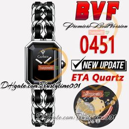 BVF 20MM Lady Watch Swiss Ronda Quartz Movement Solid 316L Stainless Steel Case Black Dial Two Tone Chain Bracelet Super version trustytime001Designer Watches