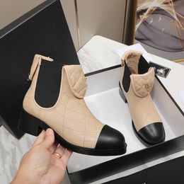 High Quality Designer C Boots Women Blonde Ankle Booties Channel Boot Martin Platform Letter Luxury Woman CCity fgfd