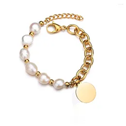 Charm Bracelets Beadsnice Steel Bracelet With Freshwater Pearl Dainty Stylish Small Ball Designer Adjustable Jewelry For Women ID 40956