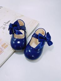 Athletic Shoes Baby Girl Cute Bow Korean Version Of Princess Hundred Leather Dance Designer Kids