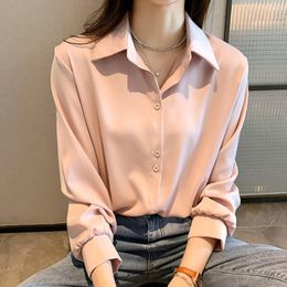 Women's Blouses Chiffon Shirt Women 2023 Spring Design Sense Korean Fashion Blouse Professional Temperament Texture Female Long-sleeved Top