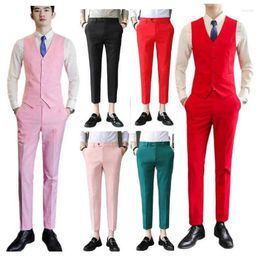 Men's Suits Mens Pure Colour Suit Pants Business Slim Fit Dress Office Trousers Men Casual 17 Colours