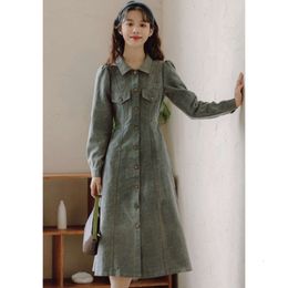 Physical Store Quality Women's Clothing 2023 Autumn New French Niche Slimming Denim Dress ME4321