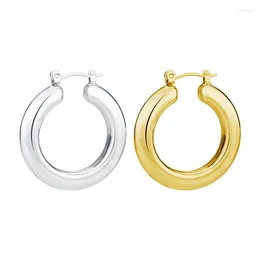 Hoop Earrings 2pcs Vintage Style 14K Gold Plated Chunky Ear Piercing Jewelry Set Decoration