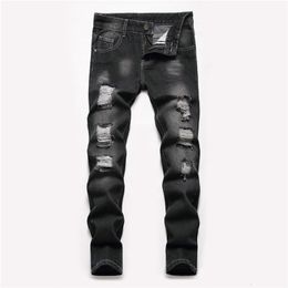 Jeans 5 6 8 10 14 16 year old boy torn holes washed straight jeans teenage boy pants 230406