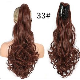 Tiger grip pony tail natural fluffy large wave long curly hair chemical fiber ponytail free fast delivery