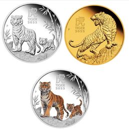 Arts and Crafts Australian Year of the Tiger commemorative coin Australian Zodiac Coin 2022 New Tiger Coin