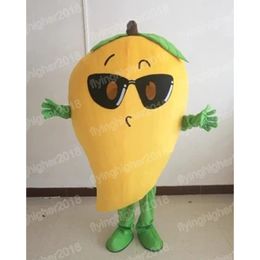 Halloween Yellow Mango Mascot Costume Adult Size Cartoon Anime theme character Carnival Men Women Dress Christmas Fancy Performance Party Dress