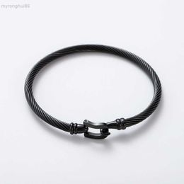 designer bracelet Bangle Hot Selling Horseshoe Shaped Magnetic Buckle Stainless Steel Wire Bracelet Punk Titanium U-shaped Half Brick Hook GHMI S07Z