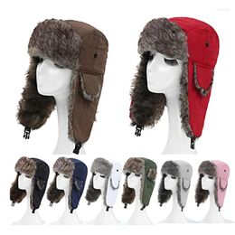 Berets Winter Thermal Hat Warm Cap Earflaps Mask Ski Windproof Hats For Outdoor Travelling Hiking Camping Caps Cycling Warmer