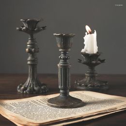 Candle Holders Retro Candlestick Simulation Desktop Ornament Tv Cabinet Decorative Home Decoration Crafts