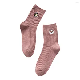 Women Socks Kawaii Stockings For Men Medium Flanging Bed Floor Embroidery Dog Sleeping Cotton Suspension