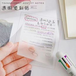 Sheets Transparent Sticky Notes Waterproof Colourful Note Paper Memo Pad School Stationery Office Supplies Diary Cute Gel Pen