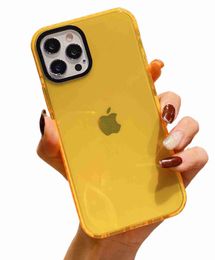 Iphone Case Soft Rubber Phone Case Colorful Bezel Anti-Drop Fluorescent Color Protective Case 2CSI8