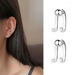 Stud Earrings Boho Classic Minimal Round Silver Colour Small For Women Fashion Holiday Gifts Accessory Female Bijoux