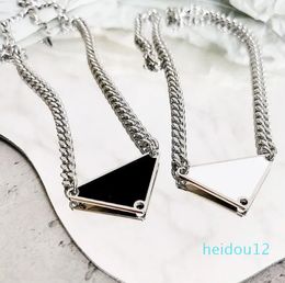 Wholesale Pendant Necklace Fashion for Man Woman Inverted Triangle Letter Jewellery Mens Womens Trendy Personality Clavicle Chain Necklaces