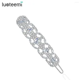 Hair Clips LUOTEEMI Unusual Design Hollow Clip For Girl Bridal Wedding Accessory Stunning Brilliant Clear CZ Trendy Claw