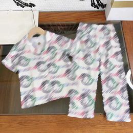 23ss Kid Nachthemd Pyjama Anzüge Kind Sets Kinder Designer-Kleidung Kinderkleidung Revers Logodruck Kurzarm-Hemdanzug Hochwertige Babykleidung a1