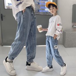 Jeans children's jeans spring and autumn boys' mid rise pants casual high-quality denim teenage boy clothing ages 4-14 230406
