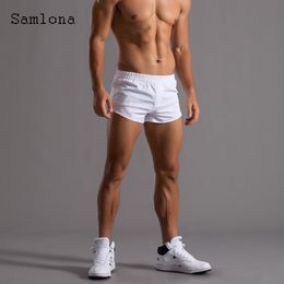 Men's Shorts Samlona Plus Size Men's Fashion Leisure Shorts Sexy Elastic Waist Short Pants Summer Casual Beach Shorts Male Clothing 230404