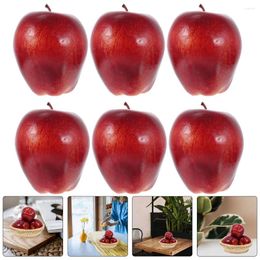 Party Decoration 6 Pcs Water Table Toys Simulation Red Snake Fruit Model Apples Fruits Decorations Foaming Delicious Props Display Fake