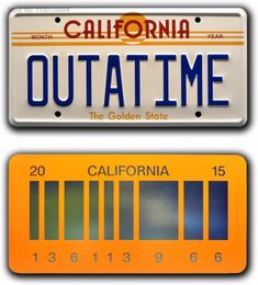 Decorative Objects Figurines Celebrity Machines Back to The Future | Outatime Metal Licence Plates 230406