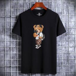 Magliette da uomo Maglietta Harajuku con orso divertente per uomo Maglietta estiva Maglietta a maniche corte Abbigliamento da uomo Uomo