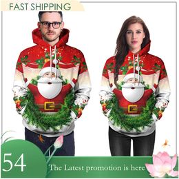 christmas sweater Autumn/ winter essentialhoody Collection Long Sleeve Sportswear Couple Pullover Hooded Sweater 3D Digital Printing Sports Top