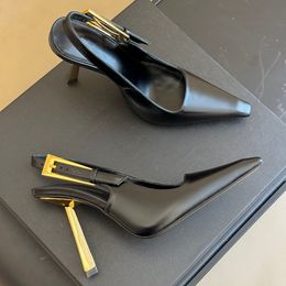 23 Décolleté con fibbia in pelle Décolleté con tacco a spillo Sandali con tacco a spillo 9cm Abito da donna di lusso firmato Scarpe da sera a punta quadrata Abito da donna da ufficio Abito bianco