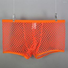 Underpants Men's Sexy Boxers See Through Fishnet Underwear Transparent Comfortable Sissy Panties Gays Clothes Homo Pant