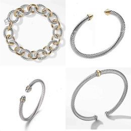 Bracelet Bangle Women Jewellery Wire Luxury Designer Mens Platinum Dy Fashion ed Gold Open Bracelets Fastness Round Designers P273c
